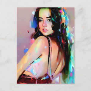 Carte Postale Club Dancing Woman Weight AI Art