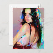 Carte Postale Club Dancing Woman Weight AI Art (Devant / Derrière)