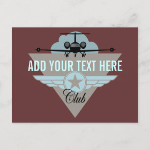 Carte Postale Club d'avion à réaction