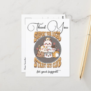 Carte Postale club de chats de rue personnalisé