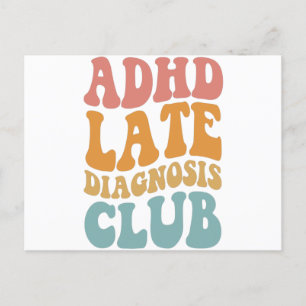Carte Postale Club de diagnostic tardif de TDAH Cadeau drôle de