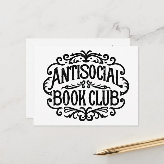Carte Postale Club de livres antisociaux (Devant/Arrière en situation)
