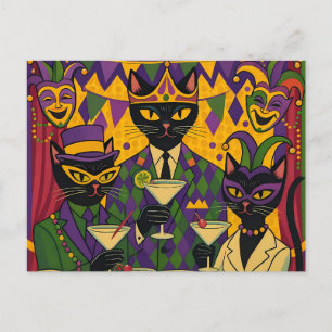 Carte Postale Club de Martini du Chat Noir Rétro Futuriste Mardi