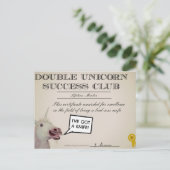 Carte Postale Club de succès à deux licornes (Debout devant)