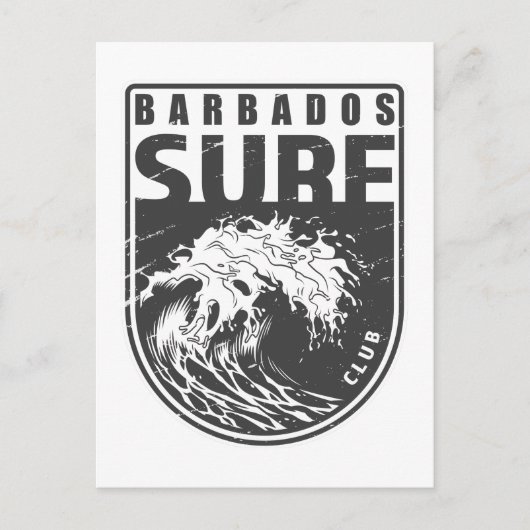 Carte Postale Club de Surfs de la Barbade Emblem (Devant)