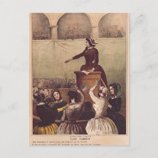 Carte Postale Club des femmes, vers 1848 (Devant)