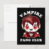 Carte Postale Club Fang | Pun Drôle Et Vampire Mignons (Devant / Derrière)