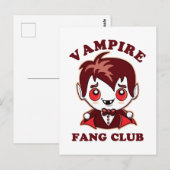Carte Postale Club Fang | Pun Drôle Et Vampire Mignons (Devant / Derrière)
