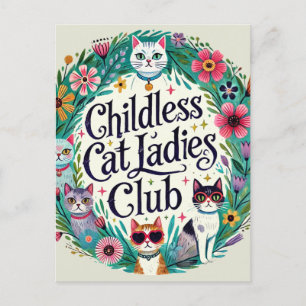 Carte Postale Club féminin sans chats