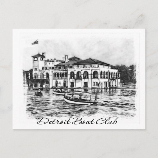 Carte Postale Club nautique de Detroit (Devant)