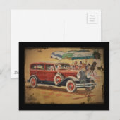 Carte Postale Club Sedan à la plage (Devant / Derrière)