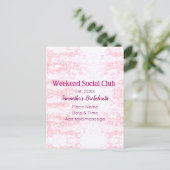 Carte Postale club social du week-end rose paillettes enterremen (Debout devant)
