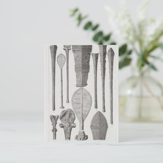 Carte Postale Clubs polynésiens et insignes de rang (Debout devant)