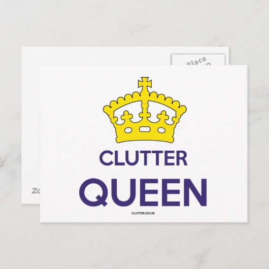 Carte postale 'Clutter Queen' (Devant / Derrière)