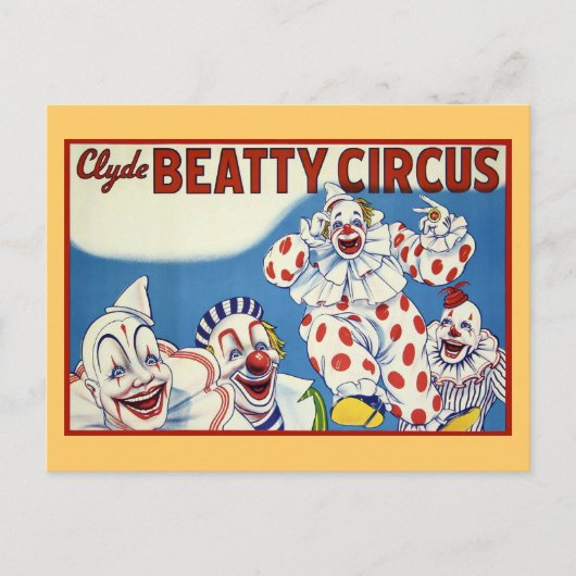 Carte Postale Clyde Beatty Circus Vintage (Devant)