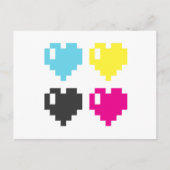 Carte postale CMYK Pixel Hearts (Devant)