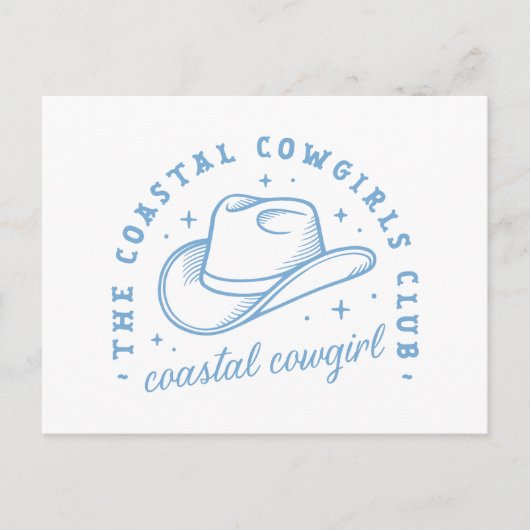 Carte Postale Coastal cowgirl casquette côte ouest bleu esthétiq (Devant)