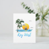 Carte Postale Coastère Key West Sailing Sunset (Debout devant)