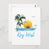 Carte Postale Coastère Key West Sailing Sunset (Devant / Derrière)
