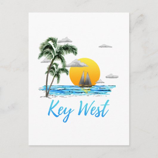 Carte Postale Coastère Key West Sailing Sunset (Devant)