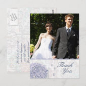 Carte Postale Cobalt bleu hydrangea fleur mariage merci (Devant / Derrière)