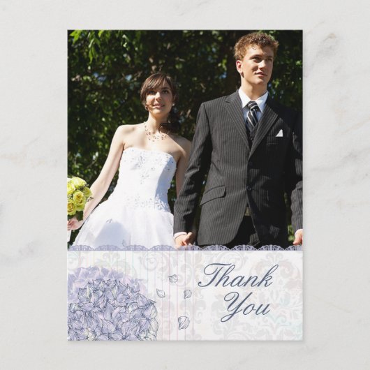 Carte Postale Cobalt bleu hydrangea fleur mariage merci (Devant)