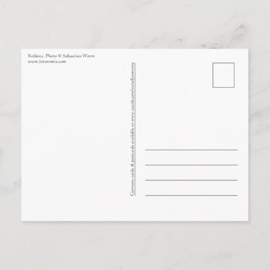 Carte Postale Coblence Allemagne (Dos)