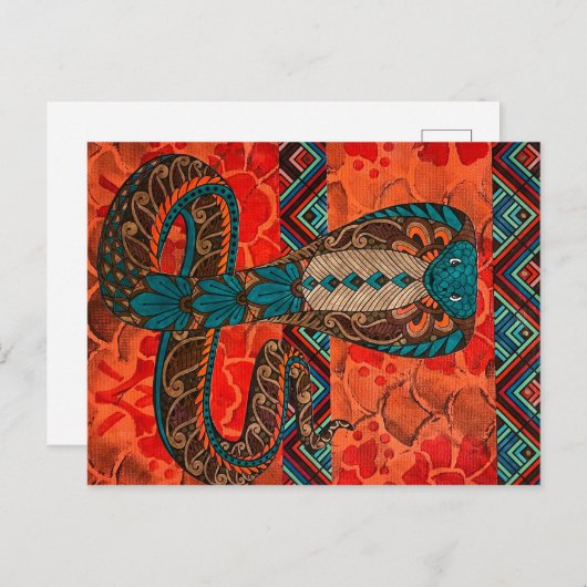 Carte Postale Cobra coloré (Devant / Derrière)