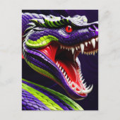 Carte Postale Cobra serpent avec écailles vertes et violettes vi (Devant)
