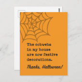 Carte Postale Cobwebs à la maison sont Halloween Décoration Plai (Devant / Derrière)