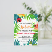 Carte Postale Coccinelle aux pois rouges mignonne Anniversaire d (Debout devant)