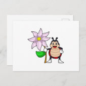 Carte Postale Coccinelle avec Fleur.PNG (Devant / Derrière)
