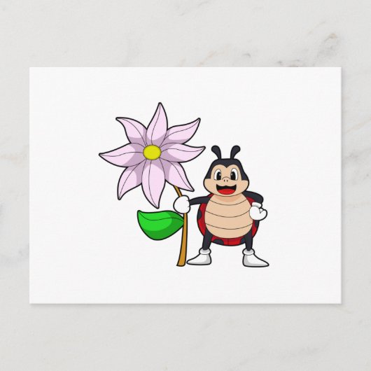 Carte Postale Coccinelle avec Fleur.PNG (Devant)