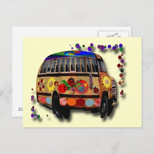 Carte Postale Coccinelle Bus (Devant / Derrière)