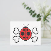 Carte Postale Coccinelle Crâne et Os (Debout devant)