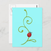 Carte Postale Coccinelle sur la vigne (Devant / Derrière)