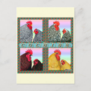 Carte Postale Cochins Quatre Couleurs