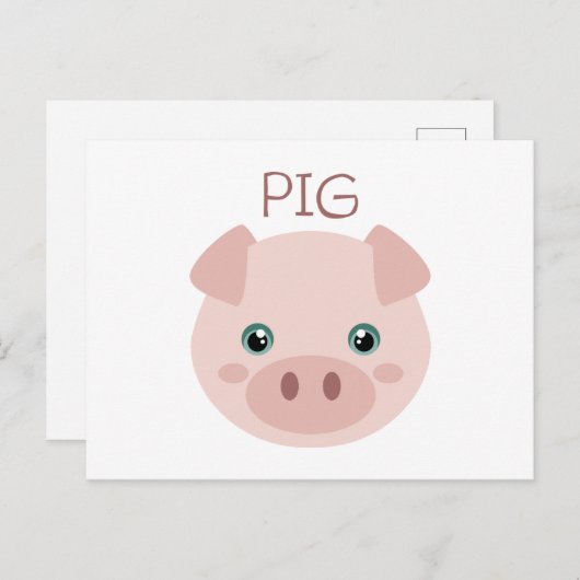 Carte Postale Cochon (Devant / Derrière)