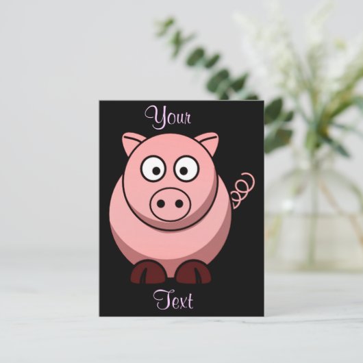 Carte Postale Cochon (Debout devant)