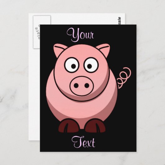 Carte Postale Cochon (Devant / Derrière)