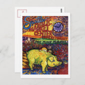 Carte Postale Cochon aux fleurs (Devant / Derrière)