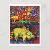 Carte Postale Cochon aux fleurs (Devant)