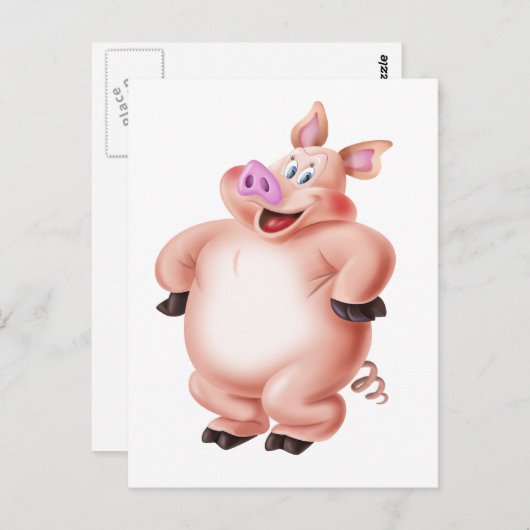 Carte Postale Cochon, cerdo, porco, Schwein, cochon (Devant / Derrière)
