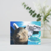 Carte Postale Cochon d'ange (Debout devant)