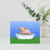 Carte Postale Cochon dans le bain (Debout devant)