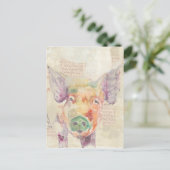 Carte Postale Cochon de collier de la ferme (Debout devant)