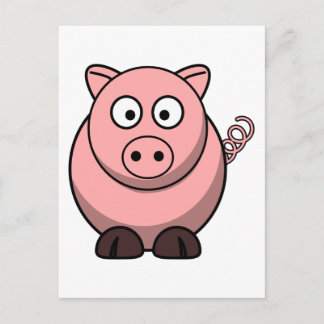 Carte Postale Cochon de dessin mignon