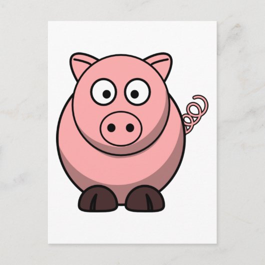 Carte Postale Cochon de dessin mignon (Devant)
