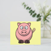 Carte Postale Cochon de dessin mignon (Debout devant)