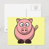 Carte Postale Cochon de dessin mignon (Devant / Derrière)